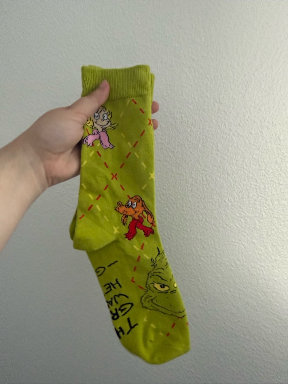 RARE unisex McDonald’s Grinch Crew Christmas Socks in Lime Green | NWOT